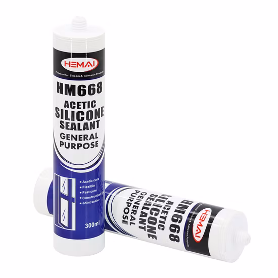 Sellador de silicona adhesivo acrílico de ácido acético acetoxi de uso general de curado rápido de 300 ml